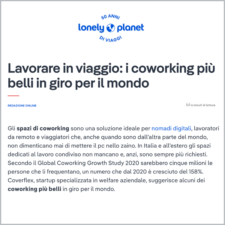 Lavorare in viaggio: il Coworking è la scelta giusta, parola di Lonely Planet